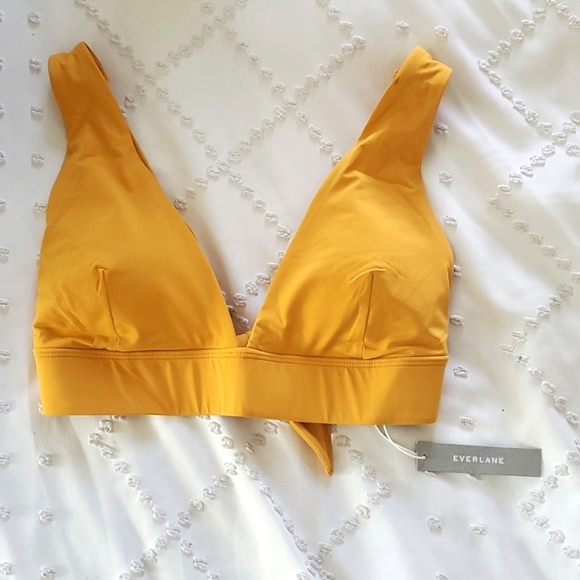 NWT Everlane Triangle bikini top in yellow size large - Picture 7 of 7